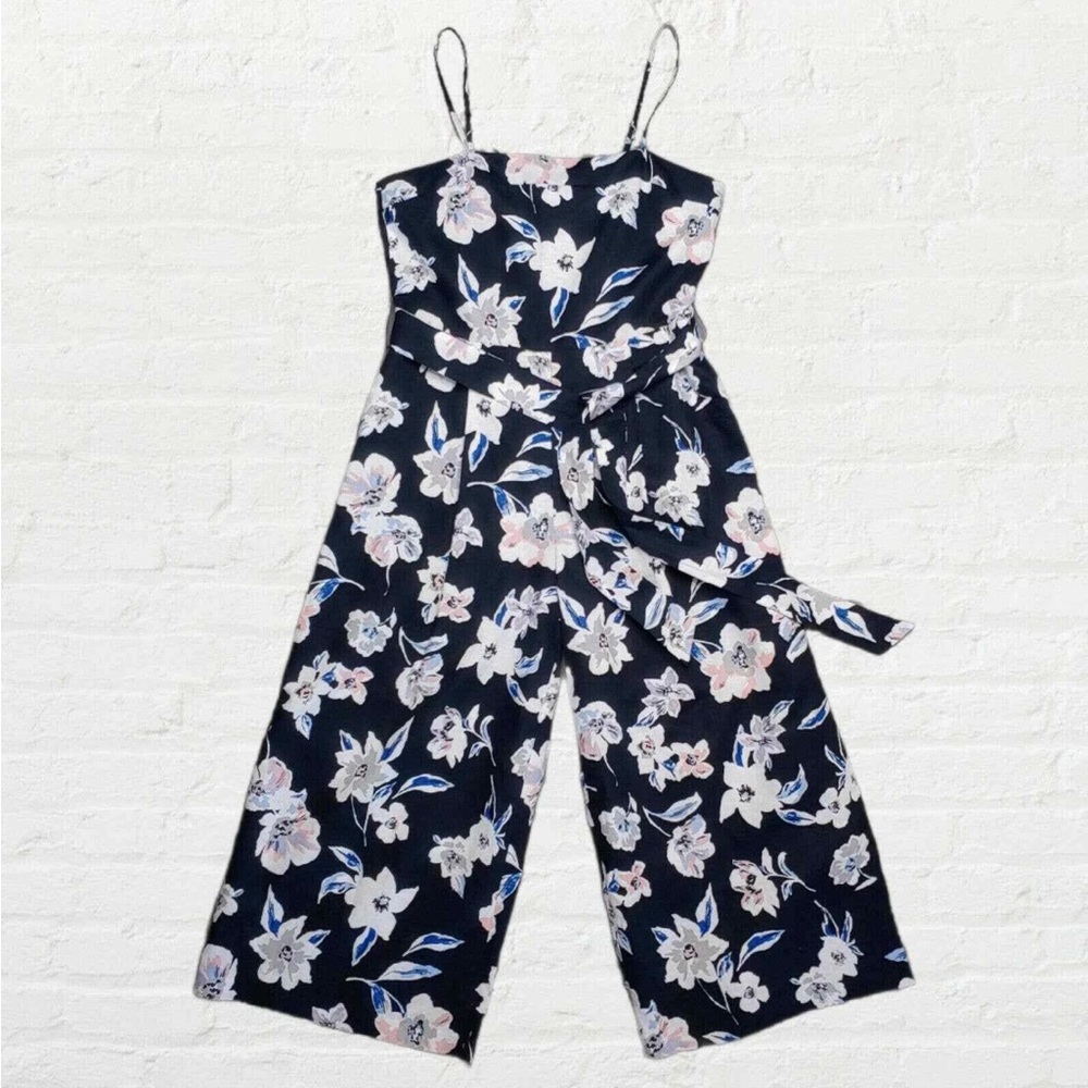 Banana Republic Floral Navy Jumpsuit Woman’s Size 0